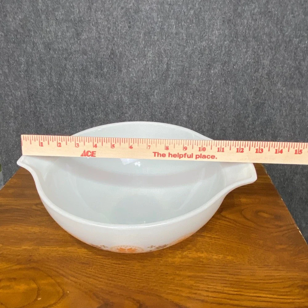 Vintage Pyrex Town & Country Cinderella 444 Mixing Bowl 4 Quart‎ Brown Orange